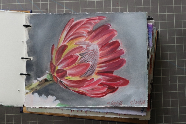 Flower, gouache, watercolor, sketchbook